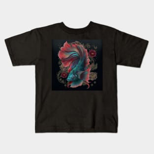 Floral Betta fish Kids T-Shirt